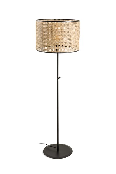 MAMBO Black/rattan floor lamp